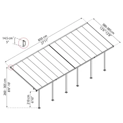Palram - Canopia Feria White Non-retractable Awning, (L)7.87m (H)3.05m (W)3.85m -Hozelock Shop palram canopia feria white non retractable awning l 7 87m h 3 05m w 3 85m7290103122737 01t bq