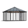 Palram - Canopia Garda Grey Hexagonal Gazebo, (W)5.17m (D)5.95m - Assembly Required -Hozelock Shop palram canopia garda grey hexagonal gazebo w 5 17m d 5 95m assembly required7290108137040 01c bq