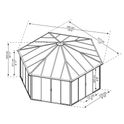 Palram - Canopia Garda Grey Hexagonal Gazebo, (W)5.17m (D)5.95m - Assembly Required 9 Palram - Canopia Garda Grey Hexagonal Gazebo, (W)5.17m (D)5.95m - Assembly Required -Hozelock Shop palram canopia garda grey hexagonal gazebo w 5 17m d 5 95m assembly required7290108137040 01t bq