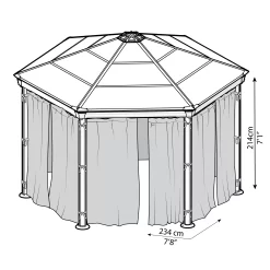 Palram - Canopia Hexagonal Grey Polyester (PES) Gazebo Curtain, Pack Of 6 (L)2170mm (W)2320mm 4 Palram - Canopia Hexagonal Grey Polyester (PES) Gazebo Curtain, Pack Of 6 (L)2170mm (W)2320mm -Hozelock Shop palram canopia hexagonal grey polyester pes gazebo curtain pack of 6 l 2170mm w 2320mm7290108133530 01t