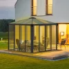 Palram - Canopia Ledro Grey Rectangular Gazebo, (W)2.95m (D)2.95m - Assembly Required