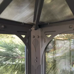 Palram - Canopia Ledro Grey Rectangular Gazebo, (W)2.95m (D)2.95m - Assembly Required -Hozelock Shop palram canopia ledro grey rectangular gazebo w 2 95m d 2 95m assembly required7290108136524 05i bq