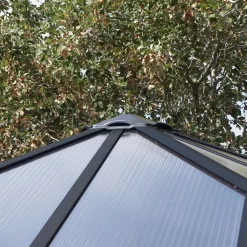 Palram - Canopia Ledro Grey Rectangular Gazebo, (W)2.95m (D)2.95m - Assembly Required -Hozelock Shop palram canopia ledro grey rectangular gazebo w 2 95m d 2 95m assembly required7290108136524 09i bq