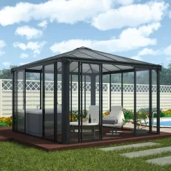 Palram - Canopia Ledro Grey Rectangular Gazebo, (W)3.6m (D)3.6m - Assembly Required 10 Palram - Canopia Ledro Grey Rectangular Gazebo, (W)3.6m (D)3.6m - Assembly Required -Hozelock Shop palram canopia ledro grey rectangular gazebo w 3 6m d 3 6m assembly required7290108136531 01i bq