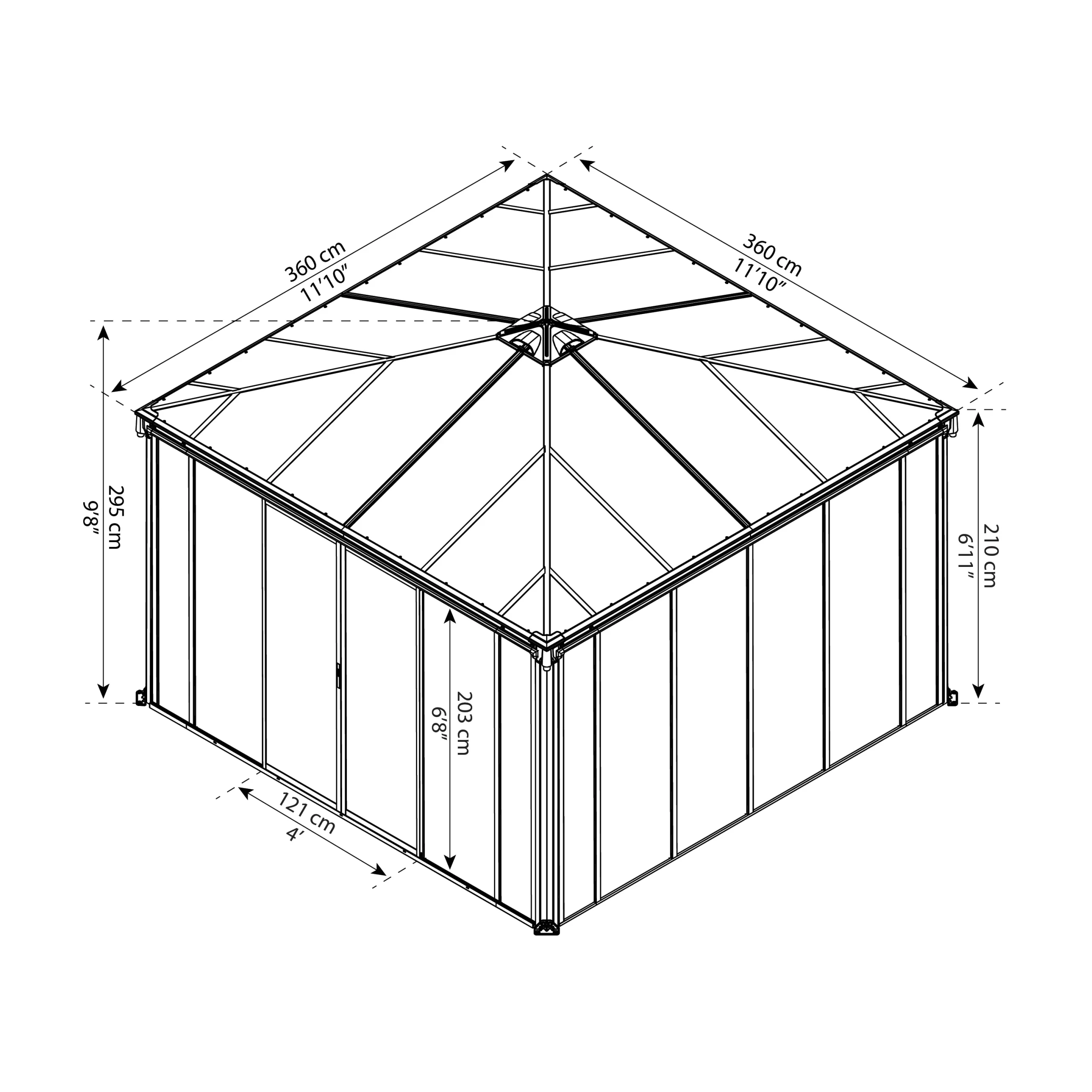 Palram - Canopia Ledro Grey Rectangular Gazebo, (W)3.6m (D)3.6m - Assembly required Palram - Canopia Ledro Grey Rectangular Gazebo, (W)3.6m (D)3.6m - Assembly Required -Hozelock Shop palram canopia ledro grey rectangular gazebo w 3 6m d 3 6m assembly required7290108136531 01t bq scaled