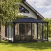 Palram - Canopia Ledro Grey Rectangular Gazebo, (W)4.3m (D)2.96m - Assembly Required -Hozelock Shop palram canopia ledro grey rectangular gazebo w 4 3m d 2 96m assembly required7290108139648 02i bq