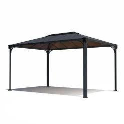 Palram - Canopia Martinique Grey Rectangular Gazebo, (W)4.3m (D)2.96m - Assembly Required