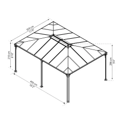Palram - Canopia Martinique Grey Rectangular Gazebo, (W)4.93m (D)3.59m - Assembly Required -Hozelock Shop palram canopia martinique grey rectangular gazebo w 4 93m d 3 59m assembly required7290108136234 01t bq