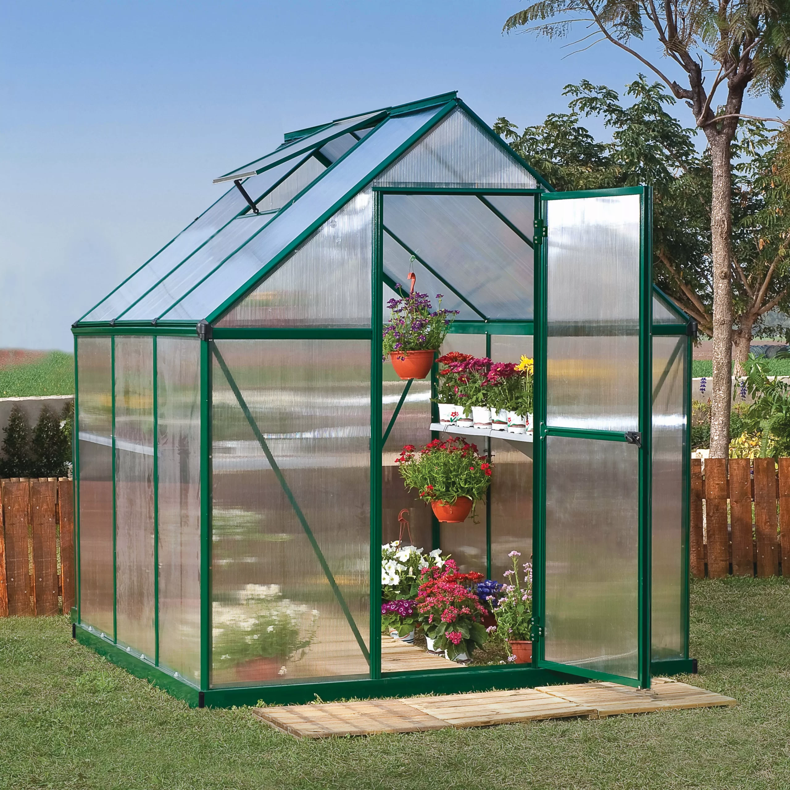 Palram - Canopia Mythos Green 6X6 Greenhouse Palram - Canopia Mythos Green 6X6 Greenhouse -Hozelock Shop palram canopia mythos green 6x6 greenhouse7290103110949 01i BQ scaled