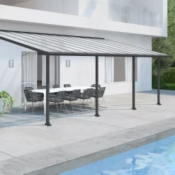 Palram - Canopia Olympia Grey Non-retractable Awning, (L)7.39m (H)3.05m (W)2.95m