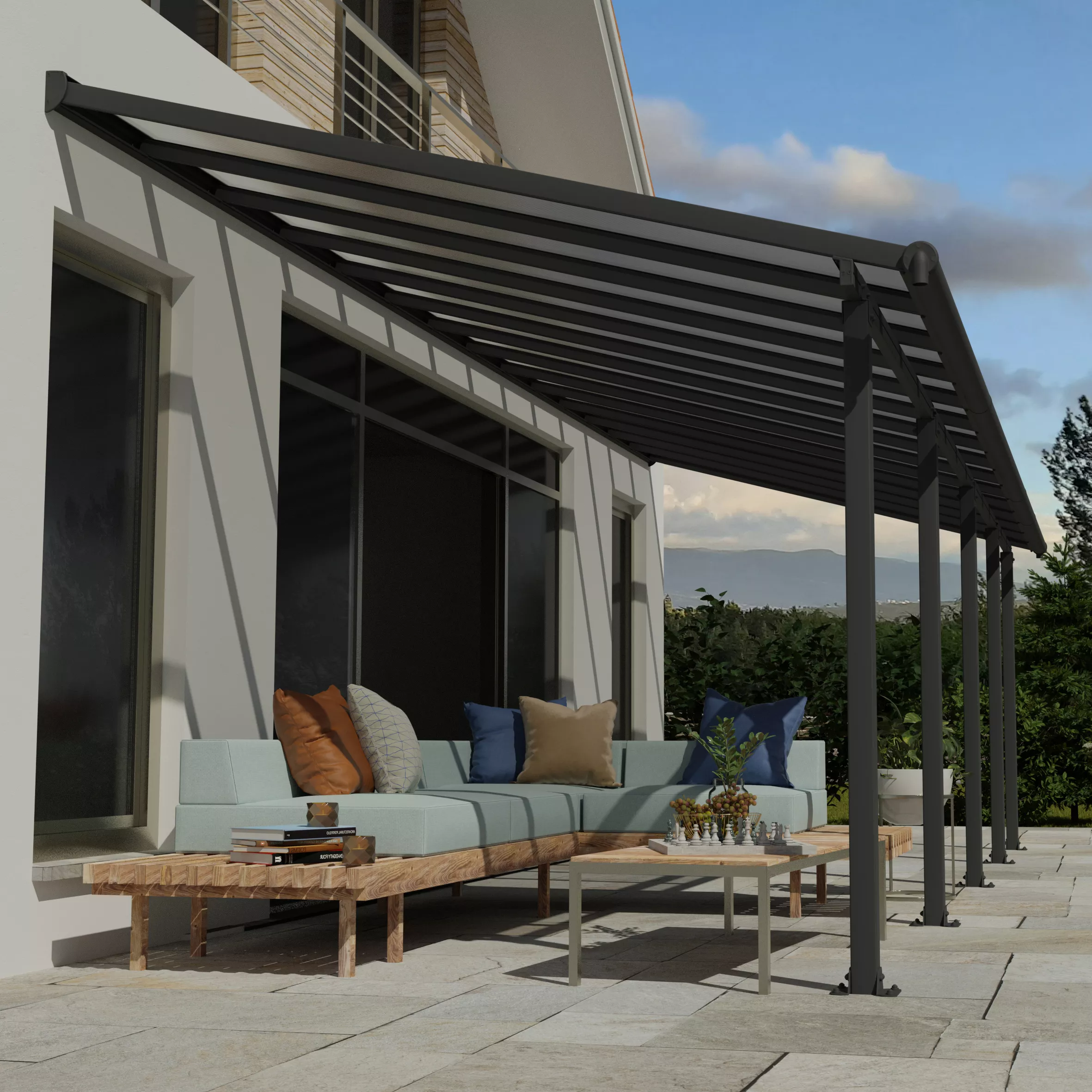 Palram - Canopia Olympia Grey Non-retractable Awning, (L)8.6m (H)3.05m (W)2.95m Palram - Canopia Olympia Grey Non-retractable Awning, (L)8.6m (H)3.05m (W)2.95m -Hozelock Shop palram canopia olympia grey non retractable awning l 8 6m h 3 05m w 2 95m7290108134353 01i bq
