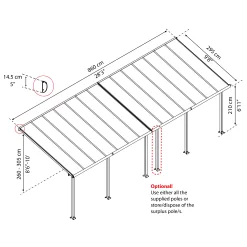 Palram - Canopia Olympia Grey Non-retractable Awning, (L)8.6m (H)3.05m (W)2.95m 8 Palram - Canopia Olympia Grey Non-retractable Awning, (L)8.6m (H)3.05m (W)2.95m -Hozelock Shop palram canopia olympia grey non retractable awning l 8 6m h 3 05m w 2 95m7290108134353 01t bq