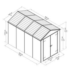 Palram - Canopia Rubicon 6x10 Apex Dark Grey Plastic Shed With Floor -Hozelock Shop palram canopia rubicon 6x10 apex dark grey plastic shed with floor7290108603415 01t BQ