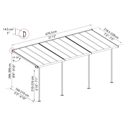Palram - Canopia Sierra Grey Non-retractable Awning, (L)6.71m (H)3m (W)2.28m -Hozelock Shop palram canopia sierra grey non retractable awning l 6 71m h 3m w 2 28m7290108138542 01t bq