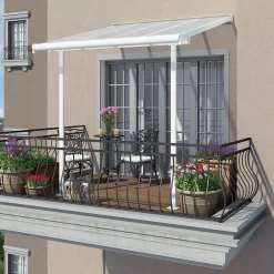 Palram - Canopia Sierra White Non-retractable Awning, (L)2.25m (H)3m (W)2.25m -Hozelock Shop palram canopia sierra white non retractable awning l 2 25m h 3m w 2 25m7290108131314 03i bq