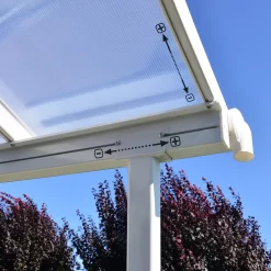 Palram - Canopia Sierra White Non-retractable Awning, (L)2.25m (H)3m (W)2.25m -Hozelock Shop palram canopia sierra white non retractable awning l 2 25m h 3m w 2 25m7290108131314 08i bq