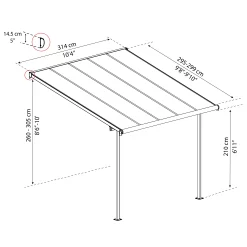 Palram - Canopia Sierra White Non-retractable Awning, (L)3.14m (H)3.05m (W)2.99m -Hozelock Shop palram canopia sierra white non retractable awning l 3 14m h 3 05m w 2 99m7290108130300 01t bq