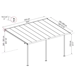 Palram - Canopia Sierra White Non-retractable Awning, (L)5.55m (H)3.05m (W)2.99m -Hozelock Shop palram canopia sierra white non retractable awning l 5 55m h 3 05m w 2 99m7290108130324 01t bq