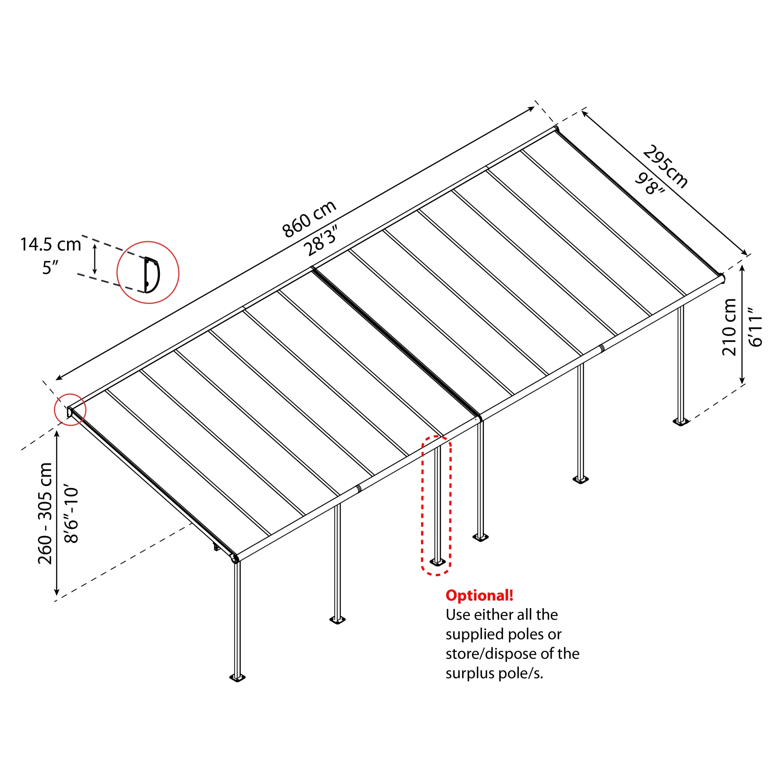 Palram - Canopia Sierra White Non-retractable Awning, (L)8.6m (H)3.05m (W)2.95m Palram - Canopia Sierra White Non-retractable Awning, (L)8.6m (H)3.05m (W)2.95m -Hozelock Shop palram canopia sierra white non retractable awning l 8 6m h 3 05m w 2 95m7290108130560 01t bq scaled