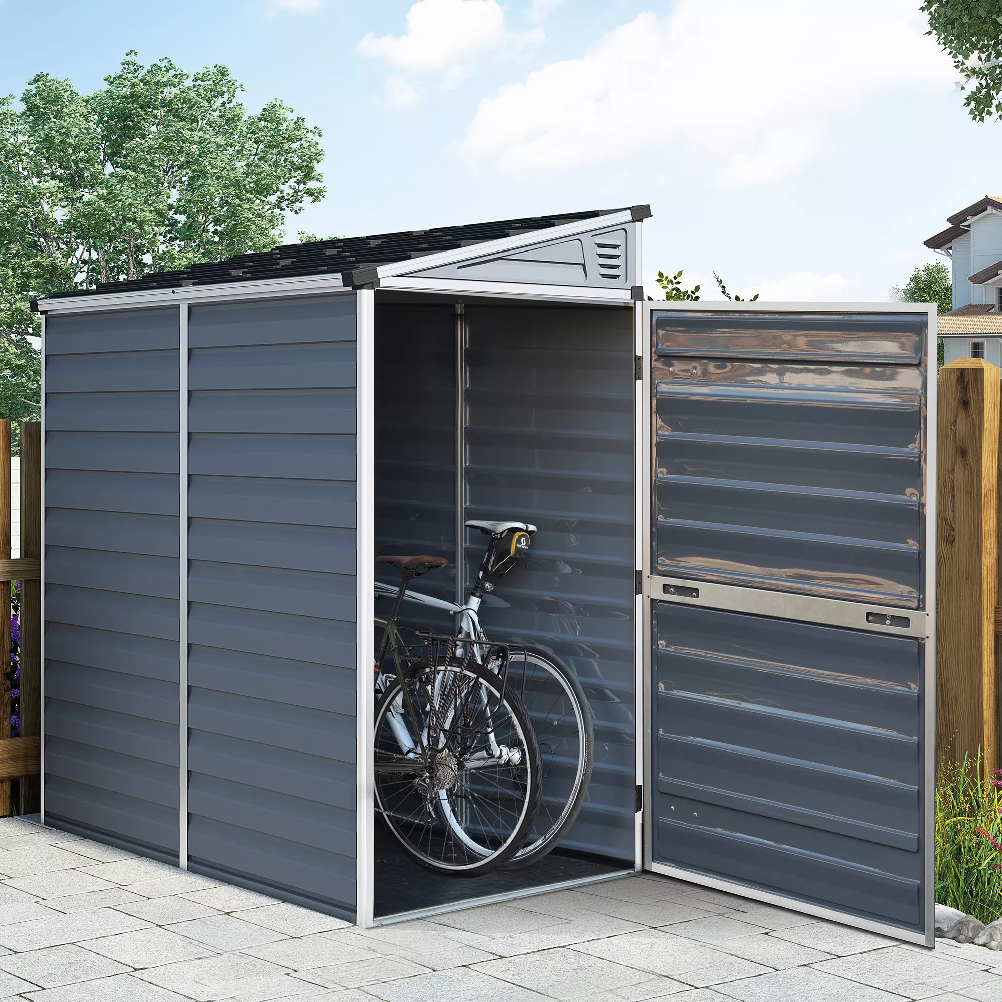 Palram - Canopia Skylight 4x6 Pent Dark grey Plastic Shed with floor Palram - Canopia Skylight 4x6 Pent Dark Grey Plastic Shed With Floor -Hozelock Shop palram canopia skylight 4x6 pent dark grey plastic shed with floor7290108132717 01i BQ