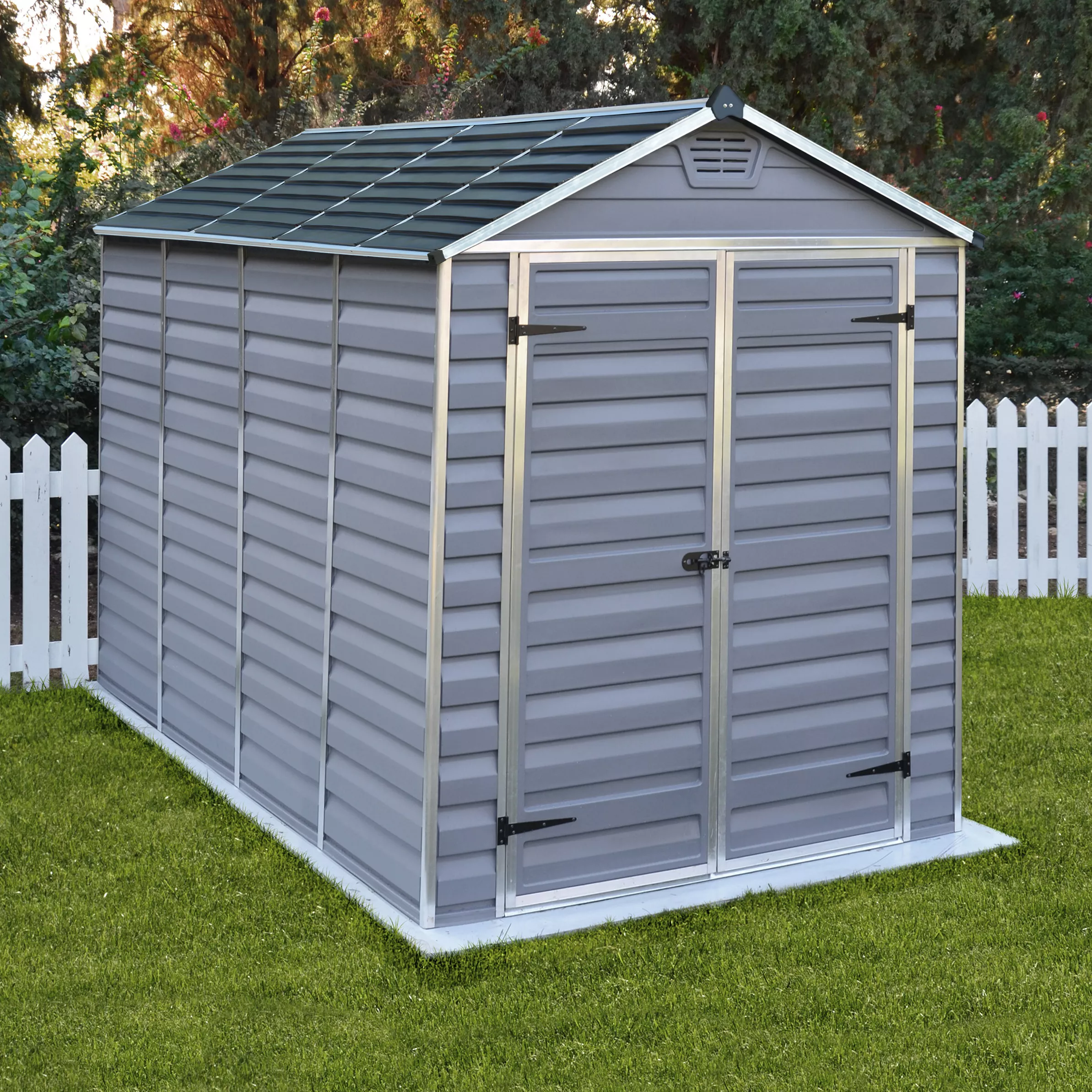 Palram - Canopia Skylight 6x10 Apex Dark grey Plastic Shed with floor Palram - Canopia Skylight 6x10 Apex Dark Grey Plastic Shed With Floor -Hozelock Shop palram canopia skylight 6x10 apex dark grey plastic shed with floor7290103124076 01i BQ