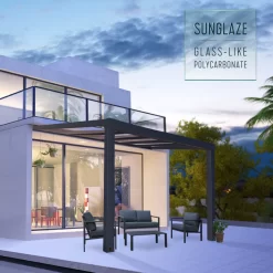 Palram - Canopia Stockholm Grey Non-retractable Awning, (L)3.7m (H)3.24m (W)3.41m -Hozelock Shop palram canopia stockholm grey non retractable awning l 3 7m h 3 24m w 3 41m7290108602517 02i bq