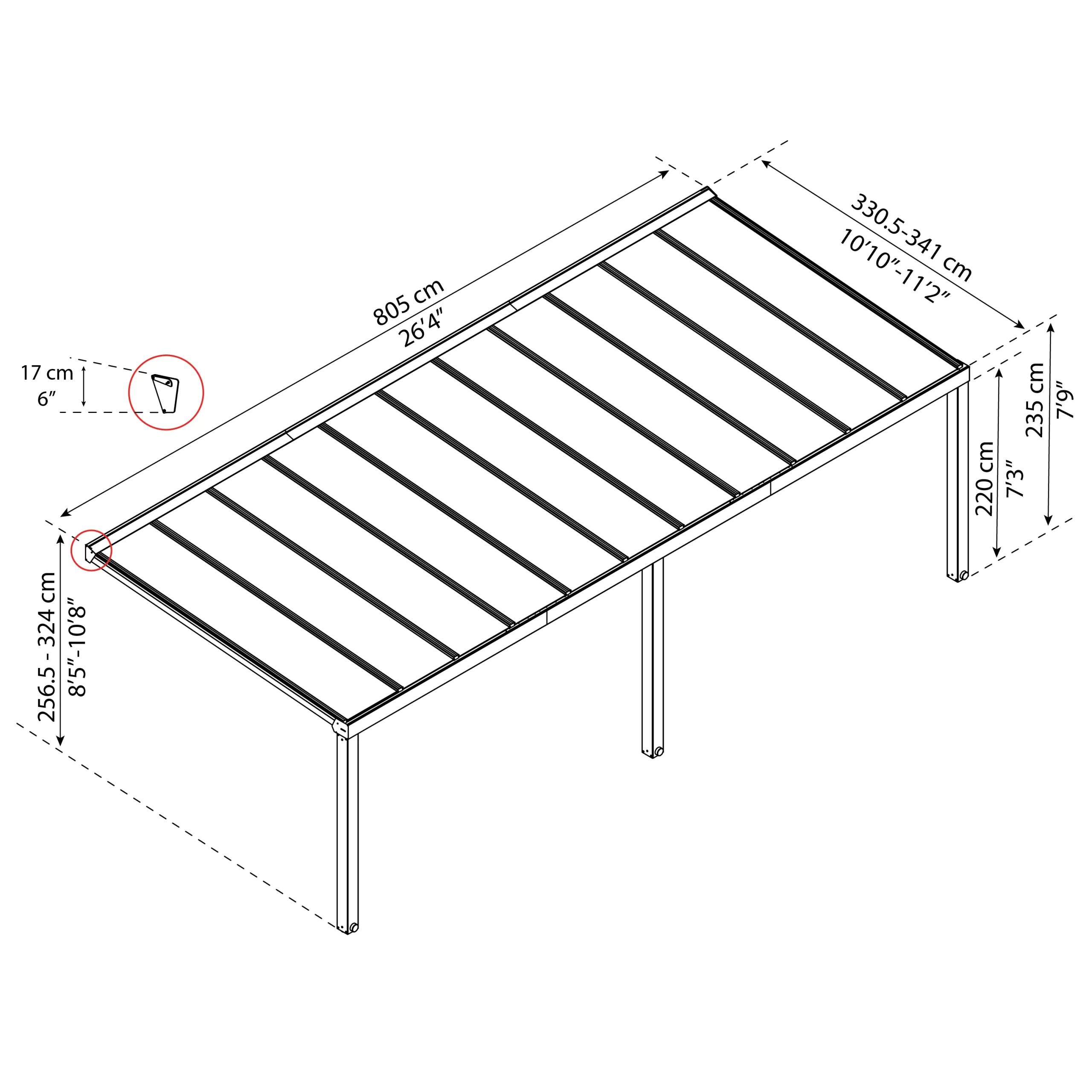 Palram - Canopia Stockholm Grey Non-retractable Awning, (L)8.05m (H)3.24m (W)3.41m Palram - Canopia Stockholm Grey Non-retractable Awning, (L)8.05m (H)3.24m (W)3.41m -Hozelock Shop palram canopia stockholm grey non retractable awning l 8 05m h 3 24m w 3 41m7290108602555 01t scaled