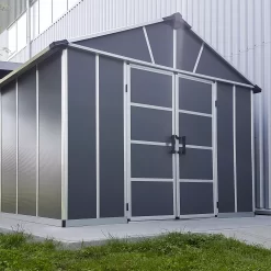 Palram - Canopia Yukon With WPC Floor 11x17.2 Apex Dark Grey Plastic Shed With Floor -Hozelock Shop palram canopia yukon with wpc floor 11x17 2 apex dark grey plastic shed with floor7290108139297 02i BQ