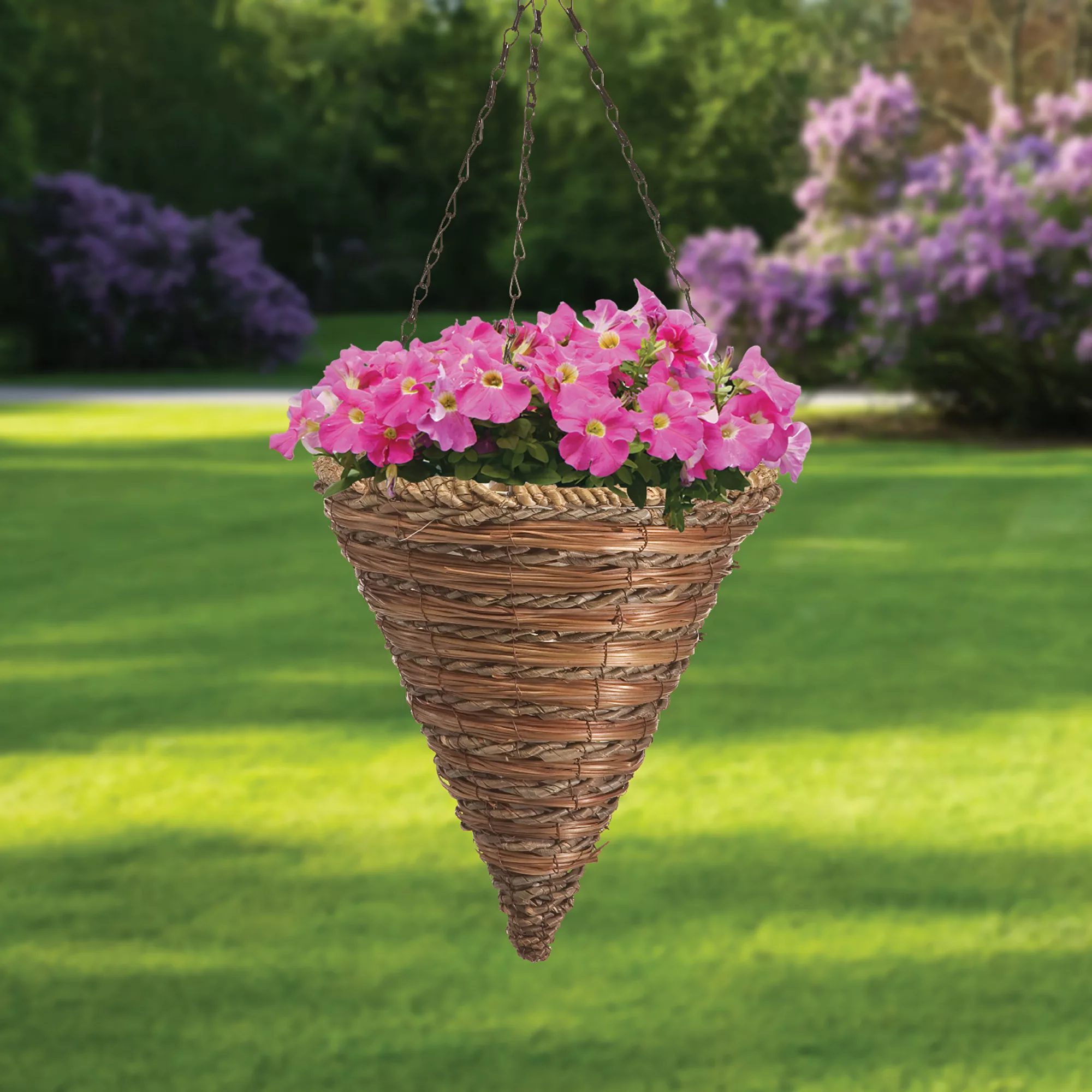 Panacea Fern & rope Natural Cone Rattan Hanging basket, 35cm Panacea Fern & Rope Natural Cone Rattan Hanging Basket, 35cm -Hozelock Shop panacea fern rope natural cone rattan hanging basket 35cm0093432886496 01i BQ