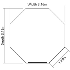 Rowlinson Octagonal Gazebo, (W)3.57m (D)3.57m - Assembly Service Included -Hozelock Shop rowlinson octagonal gazebo w 3 57m d 3 57m assembly service included5013856996361 03t BQ