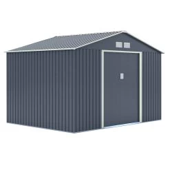 Rowlinson Trentvale 10x8 Apex Dark Grey Metal Shed -Hozelock Shop rowlinson trentvale 10x8 apex dark grey metal shed5013856206262 03c bq