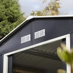 Rowlinson Trentvale 10x8 Apex Dark Grey Metal Shed -Hozelock Shop rowlinson trentvale 10x8 apex dark grey metal shed5013856206262 36c bq
