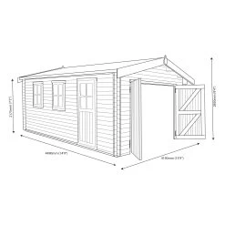 Shire 15x14 Bradenham Wooden Garage (Base Included) -Hozelock Shop shire 15x14 bradenham wooden garage base included 5019804111589 02t