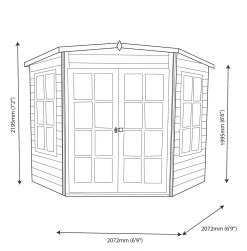 Shire 7x7 Glass Pent Shiplap Wooden Summer House - Base Not Included -Hozelock Shop shire 7x7 glass pent shiplap wooden summer house base not included03455784 01t