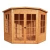 Shire 7x7 Glass Pent Shiplap Wooden Summer House - Base Not Included -Hozelock Shop shire 7x7 glass pent shiplap wooden summer house base not included03455784 02c