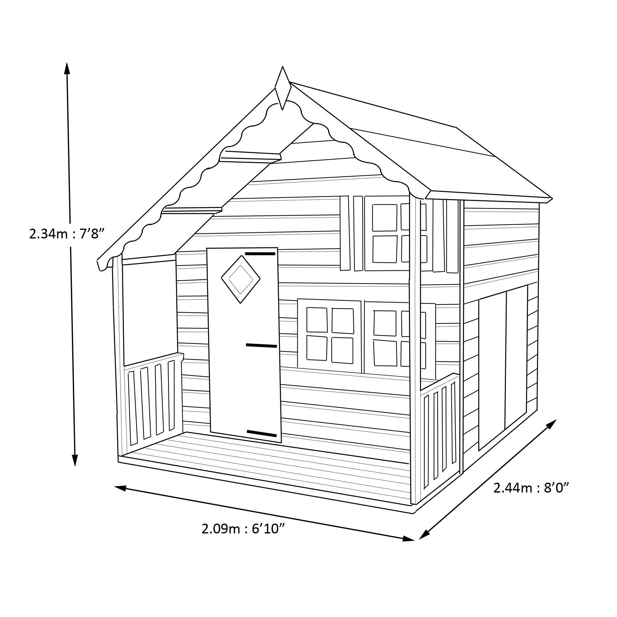 Shire 7x8 Crib Whitewood pine Playhouse Assembly required Shire 7x8 Crib Whitewood Pine Playhouse Assembly Required -Hozelock Shop shire 7x8 crib whitewood pine playhouse assembly required5019804111794 04t
