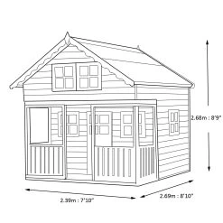 Shire 8x9 Lodge Whitewood Pine Playhouse Assembly Required -Hozelock Shop shire 8x9 lodge whitewood pine playhouse assembly required5019804111831 03t