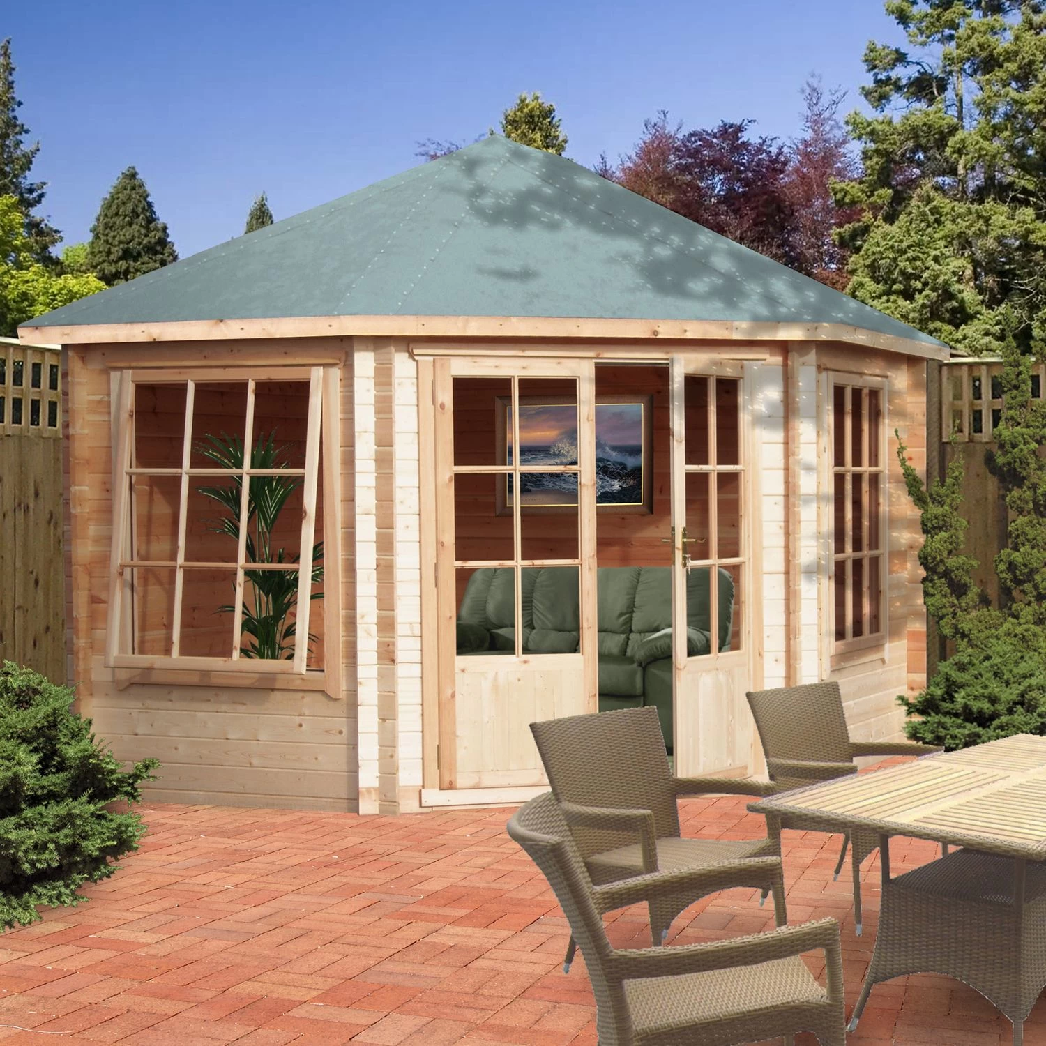 Shire Belvoir 10x10 Glass Apex Tongue & groove Wooden Cabin - Base not included Shire Belvoir 10x10 Glass Apex Tongue & Groove Wooden Cabin - Base Not Included -Hozelock Shop shire belvoir 10x10 glass apex tongue groove wooden cabin base not included5019804252398 01i bq