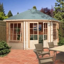 Shire Belvoir 10x10 Toughened Glass Apex Tongue & Groove Wooden Cabin - Base Not Included -Hozelock Shop shire belvoir 10x10 toughened glass apex tongue groove wooden cabin base not included5019804252336 02i bq