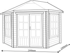Shire Belvoir 10x10 Toughened Glass Apex Tongue & Groove Wooden Cabin - Base Not Included -Hozelock Shop shire belvoir 10x10 toughened glass apex tongue groove wooden cabin base not included5019804252336 02t