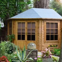 Shire Belvoir 10x10 Toughened Glass Apex Tongue & Groove Wooden Cabin - Base Not Included -Hozelock Shop shire belvoir 10x10 toughened glass apex tongue groove wooden cabin base not included5019804252336 05i bq