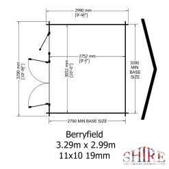 Shire Berryfield 11x10 Glass Apex Tongue & Groove Wooden Cabin - Base Not Included -Hozelock Shop shire berryfield 11x10 glass apex tongue groove wooden cabin base not included5019804112319 03t bq