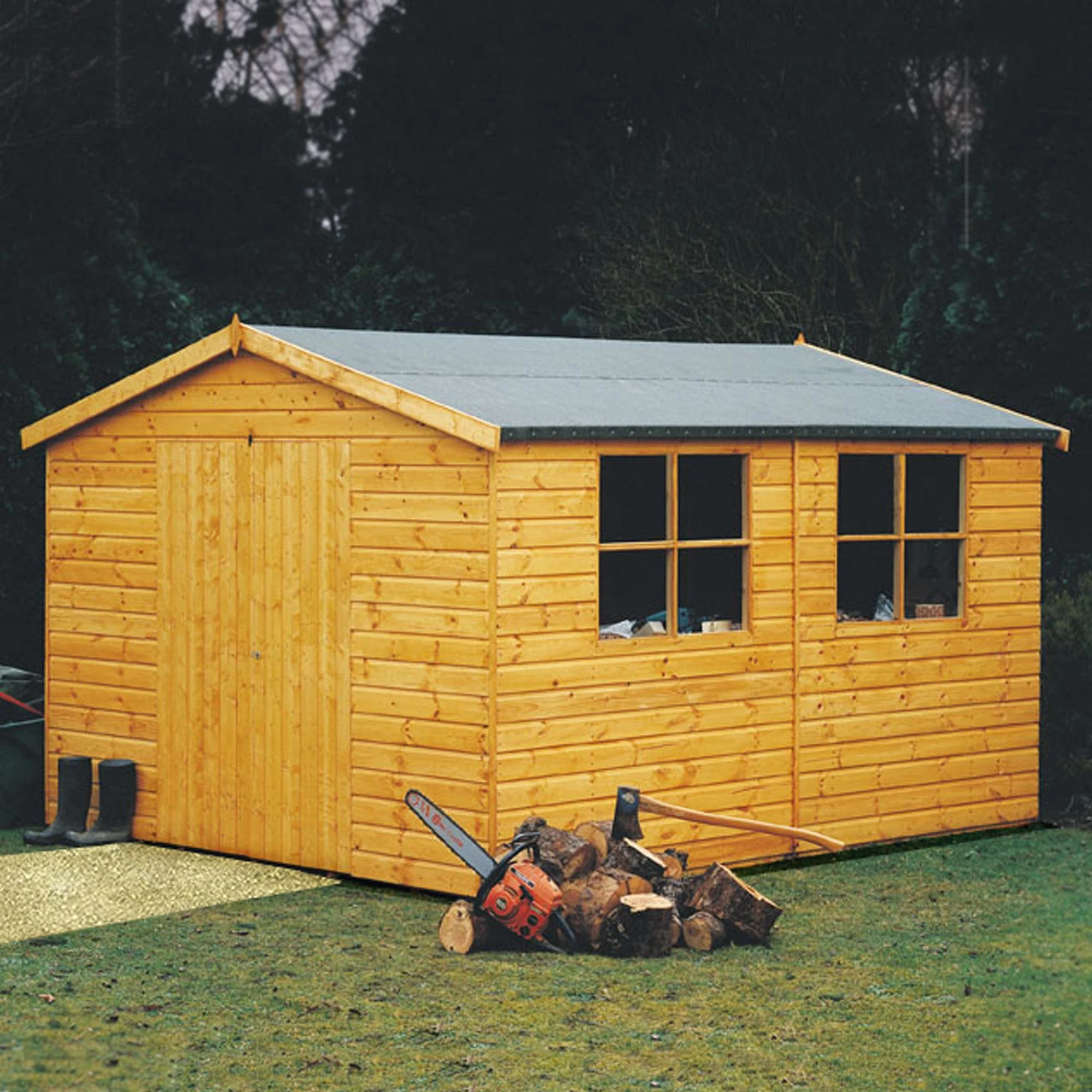 Shire Bison 12x10 Glass Apex Shiplap Wooden Workshop - Base not included Shire Bison 12x10 Glass Apex Shiplap Wooden Workshop - Base Not Included -Hozelock Shop shire bison 12x10 glass apex shiplap wooden workshop base not included5019804119073 01i bq