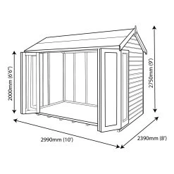 Shire Blenheim 10x8 Apex Shiplap Wooden Summer House With Bi-fold Door - Assembly Service Included -Hozelock Shop shire blenheim 10x8 apex shiplap wooden summer house with bi fold door assembly service included5019804111213 03t