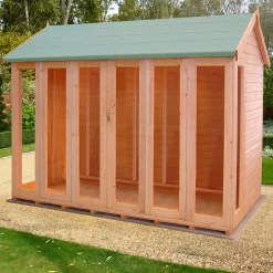 Shire Blenheim 10x8 Apex Shiplap Wooden Summer House With Bi-fold Door - Assembly Service Included -Hozelock Shop shire blenheim 10x8 apex shiplap wooden summer house with bi fold door assembly service included5019804111213 04i bq