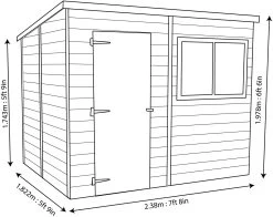 Shire Caldey 8x6 Ft Pent Shiplap Wooden Shed With Floor (Base Included) - Assembly Service Included -Hozelock Shop shire caldey 8x6 ft pent shiplap wooden shed with floor base included assembly service included5019804668427 03t