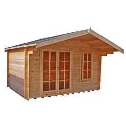Shire Cannock 12x12 Ft Apex Tongue & Groove Wooden Cabin With Felt Tile Roof - Assembly Service Included
