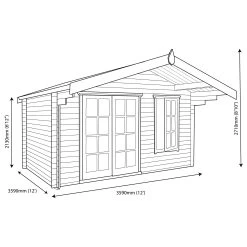 Shire Cannock 12x12 Toughened Glass Apex Tongue & Groove Wooden Cabin -Hozelock Shop shire cannock 12x12 toughened glass apex tongue groove wooden cabin5019804111367 03t