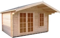Shire Cannock 12x8 Glass Apex Tongue & Groove Wooden Cabin - Base Not Included