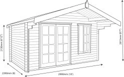 Shire Cannock 12x8 Glass Apex Tongue & Groove Wooden Cabin - Base Not Included 10 Shire Cannock 12x8 Glass Apex Tongue & Groove Wooden Cabin - Base Not Included -Hozelock Shop shire cannock 12x8 glass apex tongue groove wooden cabin base not included5019804311293 03t